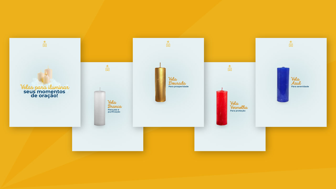 Carrossel de Produtos Identidade Visual Artigos Religiosos Casa Sagrada Carrossel de Produtos Identidade Visual Artigos Religiosos Casa Sagrada